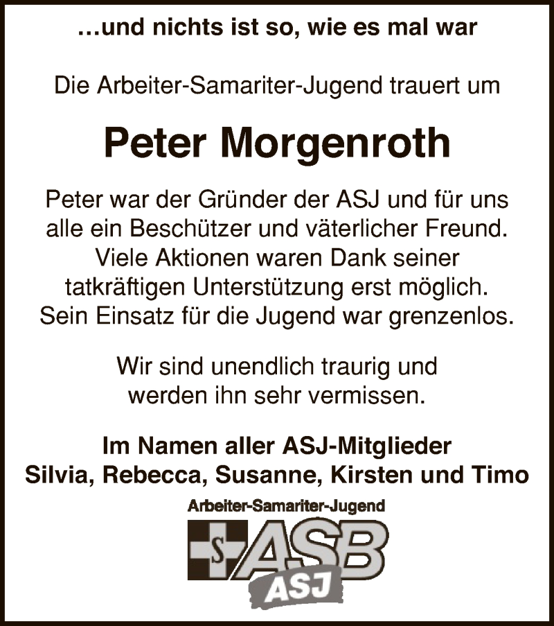  Traueranzeige für Peter Morgenroth vom 13.02.2019 aus HNA