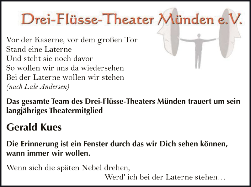  Traueranzeige für Gerald Kues vom 16.03.2019 aus HNA
