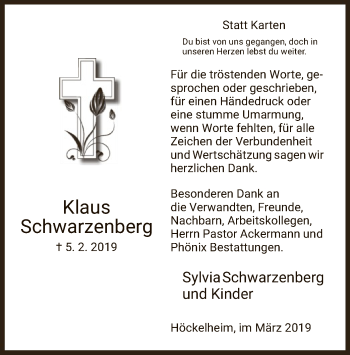 Traueranzeige von Klaus Schwarzenberg von HNA