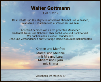 Traueranzeige von Walter Gottmann von HNA