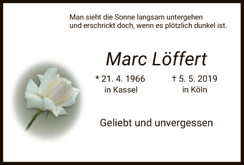  Traueranzeige für Marc Löffert vom 18.05.2019 aus HNA