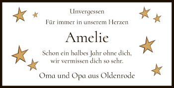 Traueranzeige von Amelie  von HNA