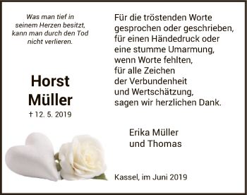 Traueranzeige von Horst Müller von HNA