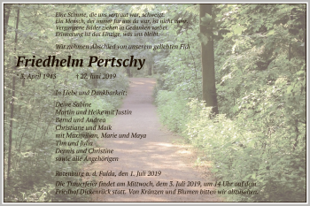 Traueranzeige von Friedhelm Pertschy von HNA