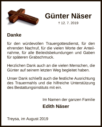 Traueranzeige von Günter Näser von HNA