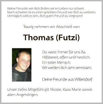 Traueranzeige von Thomas  von HNA