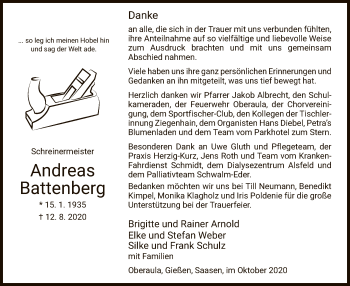 Traueranzeige von Andreas Battenberg von HNA