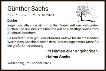 Traueranzeige von Günther Sachs von HNA