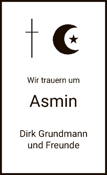 Traueranzeige von Asmin  von HNA
