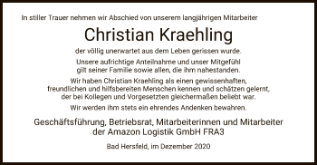 Traueranzeige von Christian Kraehling von HZ