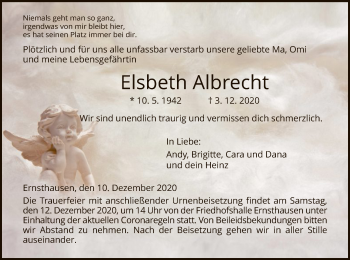 Traueranzeige von Elsbeth Albrecht von HNA