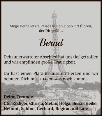 Traueranzeige von Bernd  von HNA