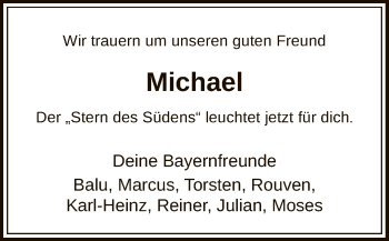 Traueranzeige von Michael  von HNA