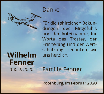Traueranzeige von Wilhelm Fenner von HNA