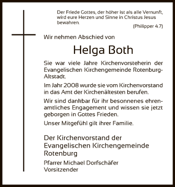 Traueranzeige von Helga Both von HNA