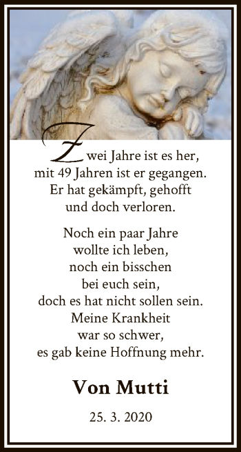 Traueranzeige von Zwei Jahre  von HNA