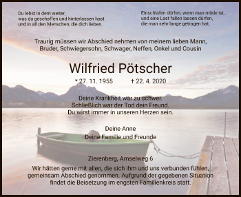 Traueranzeige von Wilfried Pötscher von HNA