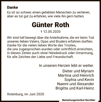 Traueranzeige von Günter Roth von HNA