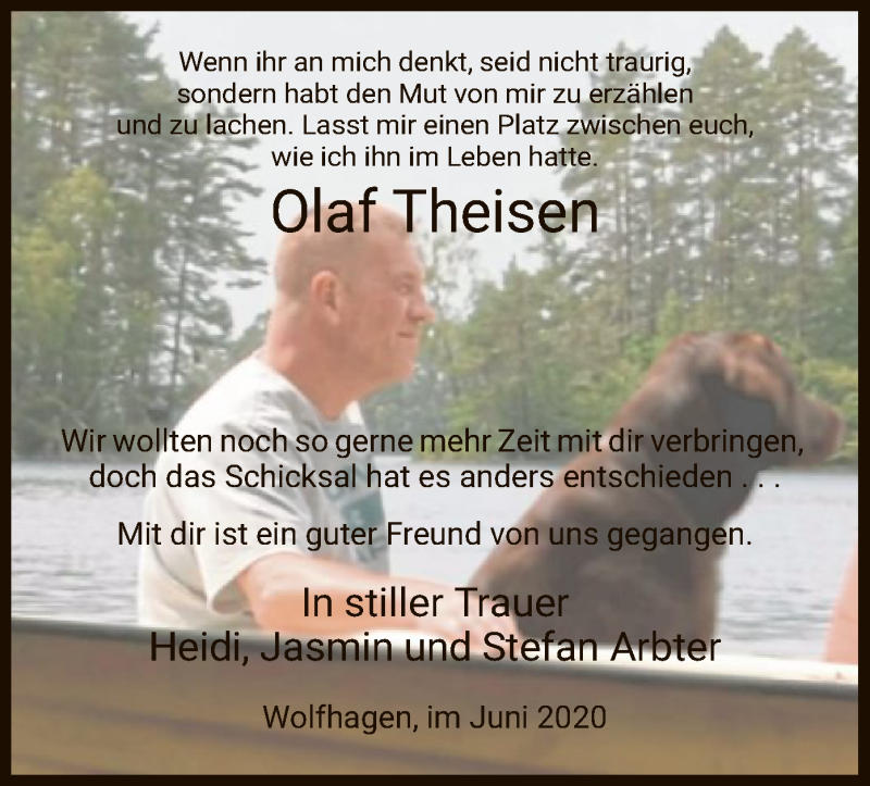  Traueranzeige für Olaf Theisen vom 23.06.2020 aus HNA