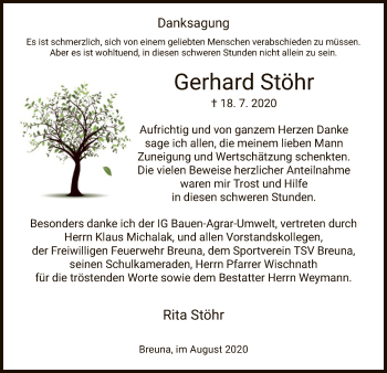 Traueranzeige von Gerhard Stöhr von HNA