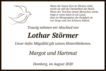 Traueranzeige von Lothar Störmer von HNA