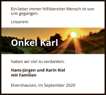 Traueranzeige von Karl  von HNA