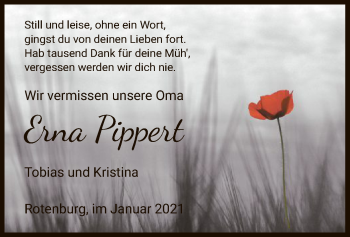 Traueranzeige von Erna Pippert von HNA