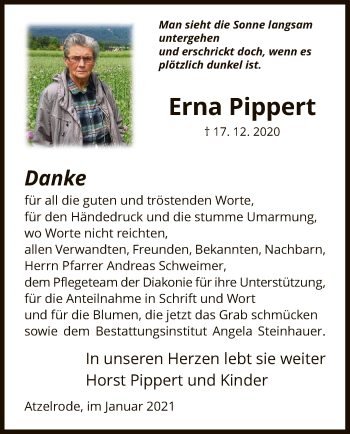 Traueranzeige von Erna Pippert von HNA
