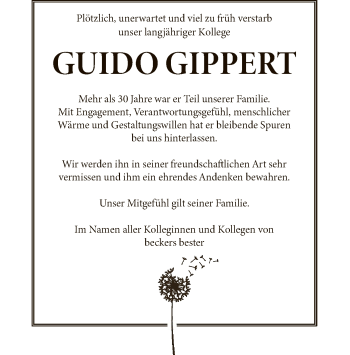 Traueranzeige von Guido Gippert von HNA