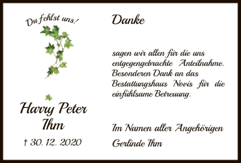 Traueranzeige von Harry Peter Ihm von HNA