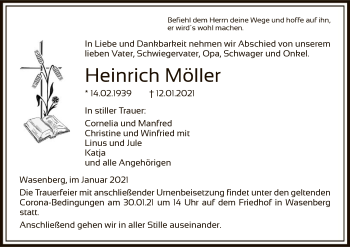 Traueranzeige von Heinrich Möller von HNA