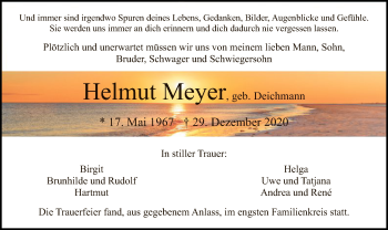 Traueranzeige von Helmut Meyer von HNA