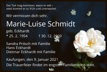 Traueranzeige von Marie-Luise Schmidt von HNA