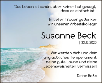 Traueranzeige von Susanne Beck von HNA