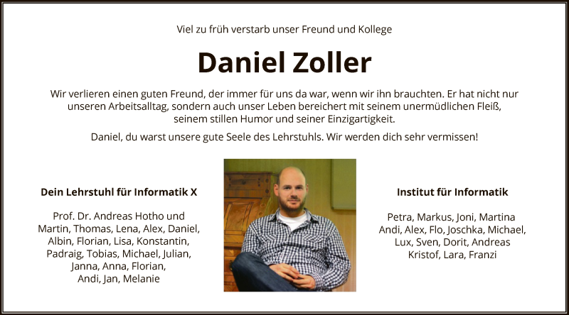  Traueranzeige für Daniel Zoller vom 13.10.2021 aus HNA