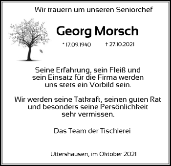 Traueranzeige von Georg Morsch von HNA