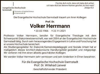 Traueranzeige von Volker Herrmann von HNA