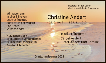 Traueranzeige von Christine Andert von HNA