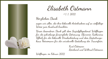 Traueranzeige von Elisabeth Ostmann von HNA