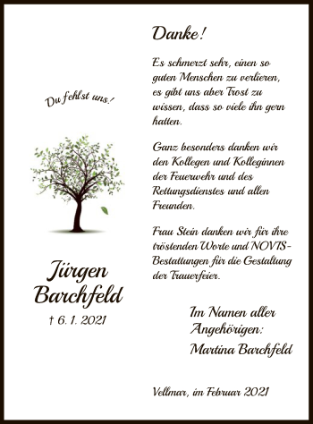 Traueranzeige von Jürgen Barchfeld von HNA