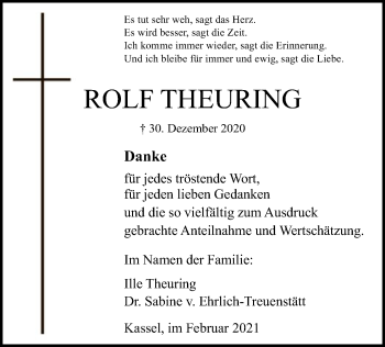 Traueranzeige von Rolf Theuring von HNA