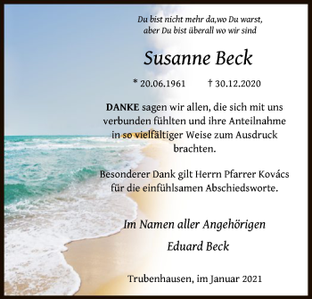 Traueranzeige von Susanne Beck von HNA