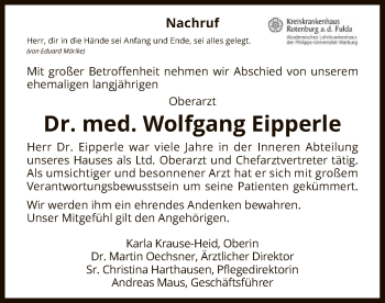 Traueranzeigen Von Wolfgang Eipperle Trauer Hna De