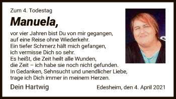 Traueranzeige von Manuela  von HNA