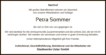 Traueranzeige von Petra Sommer von HNA