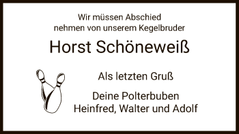 Traueranzeige von Horst Schöneweiß von HNA