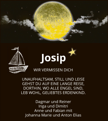Traueranzeige von Josip  von HNA