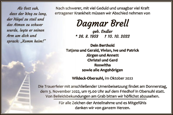 Traueranzeige von Dagmar Brell von HNA