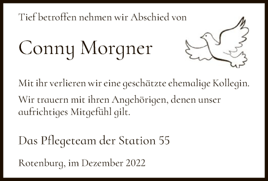 Traueranzeige von Conny Morgner von HNA