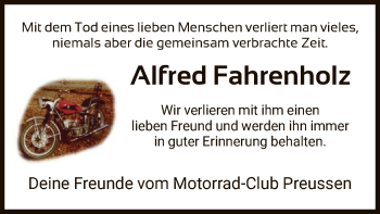 Traueranzeige von Alfred Fahrenholz von HNA